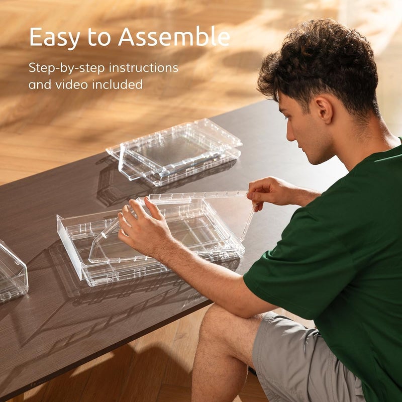 Ozueccr Hat Organizer Box – Stackable Clear Display Box with Sliding Drawer, Holds 15 Baseball Caps, Closet and Shelf Organizer for Hats, Transparent Display with Anti-Slip Feet - Image 4